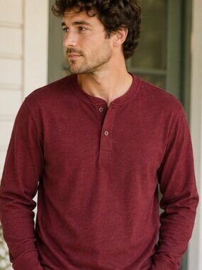 $69 LL Bean River Driver Long Sleeve Henley Shirt Size Large NWT